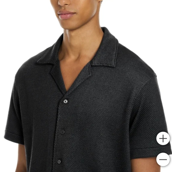 NWT Scotch & Soda Men's Jersey Short Sleeve Button Up Shirt Black L - Picture 4 of 6